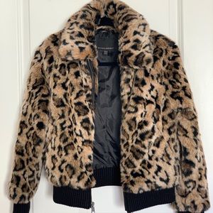 Banana Republic Faux Fur leopard Jacket XXS